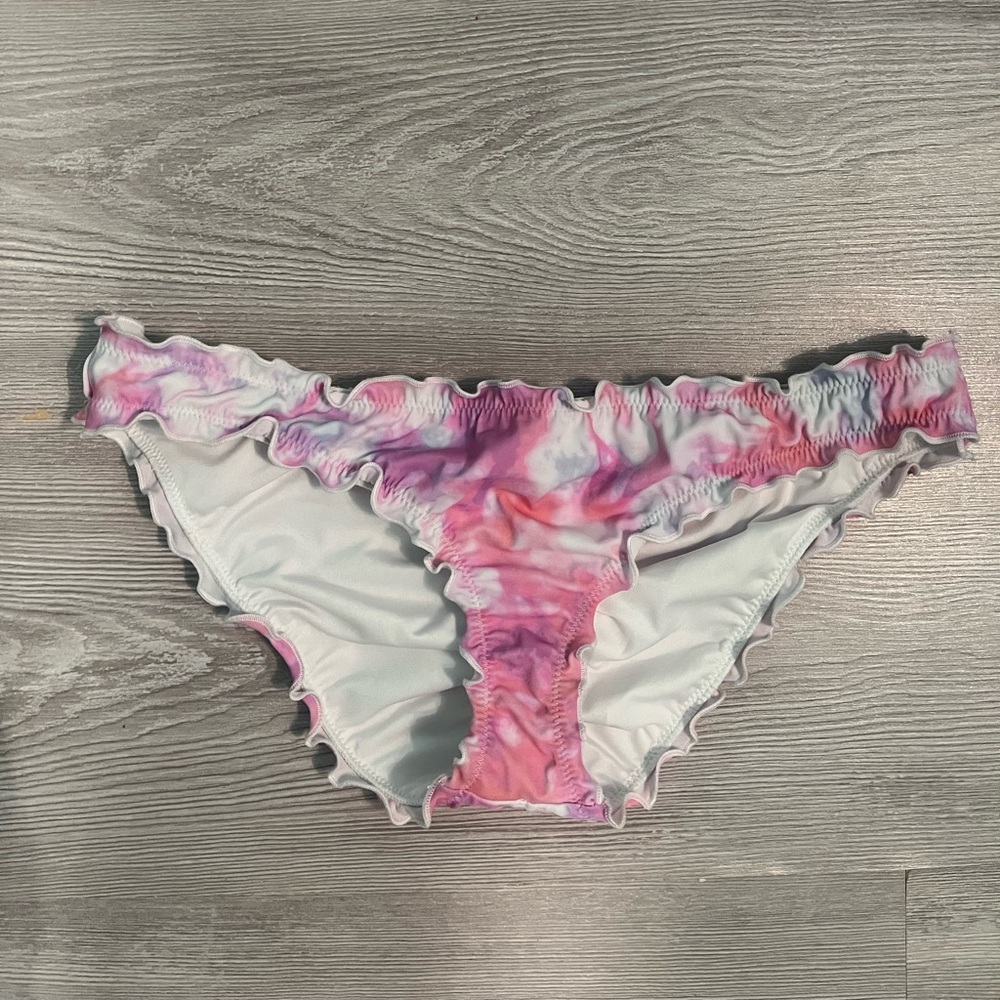 Victoria's Secret Pink tye die essential ruched cheeky Bikini Bottom size small